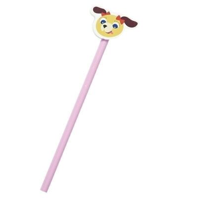 Pencil with eraser - Pink Dog - Team Kids School