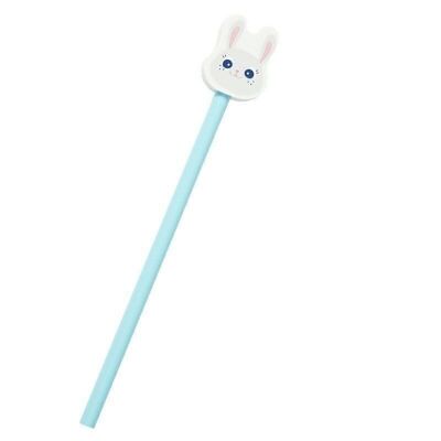 Pencil with eraser - Turquoise Rabbit - Team Kids School