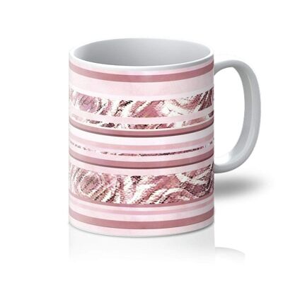 Textured Roses Stripe Dusky Pink Amanya Design Mug_11oz