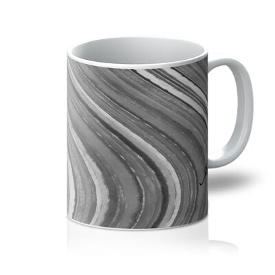 Watercolour Waves Monochrome Amanya Design Mug_11oz