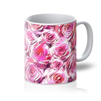 Textured Roses Pink Amanya Design Mug_11oz
