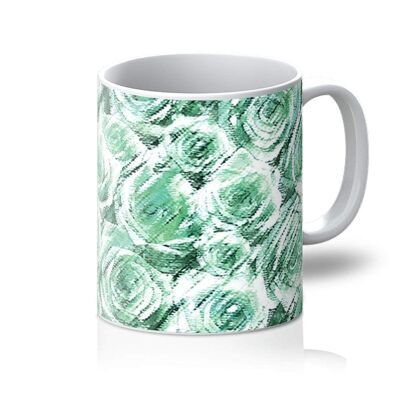 Textured Roses Mint Amanya Design Mug_11oz