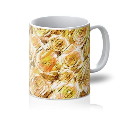Textured Roses Mustard Amanya Design Mug_11oz