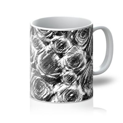 Textured Roses Black Amanya Design Mug_11oz