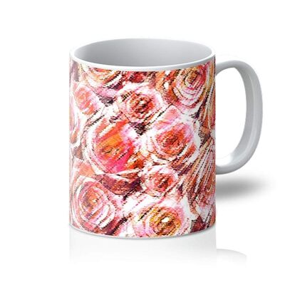 Textured Roses Coral Amanya Design Mug_11oz