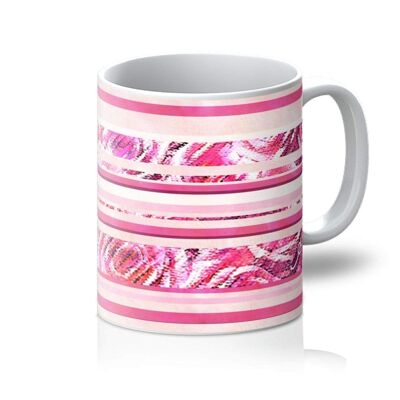 Textured Roses Stripe Pink Amanya Design Mug_11oz