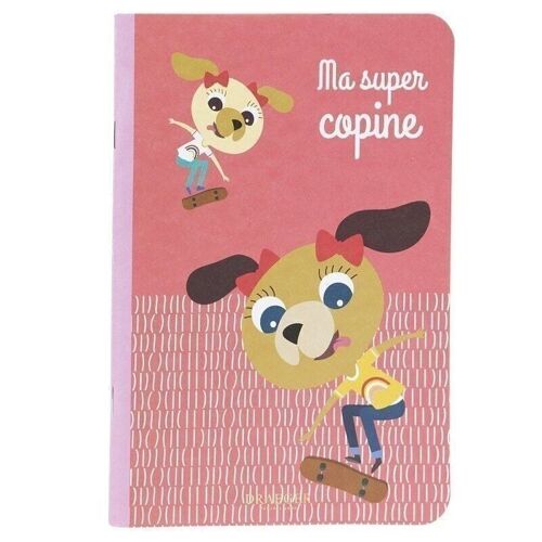 Cahier - Chien skate Corail - Team Kids School