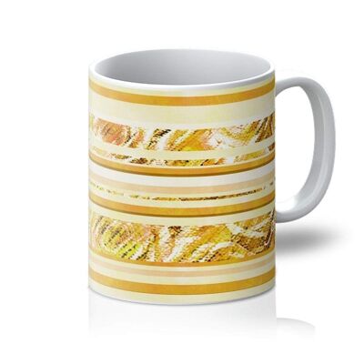 Textured Roses Stripe Mustard Amanya Design Mug_11oz