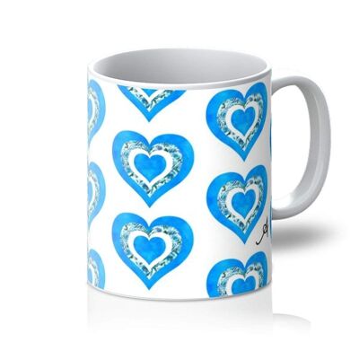 Textured Roses Love Blue Amanya Design Mug_11oz