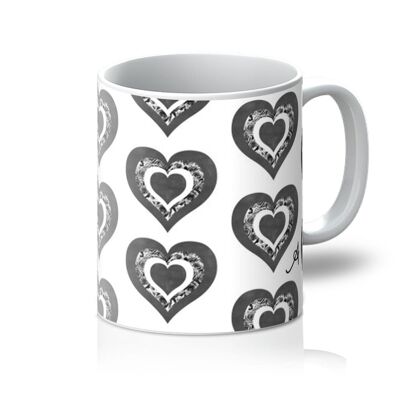 Textured Roses Love Black Amanya Design Mug_11oz