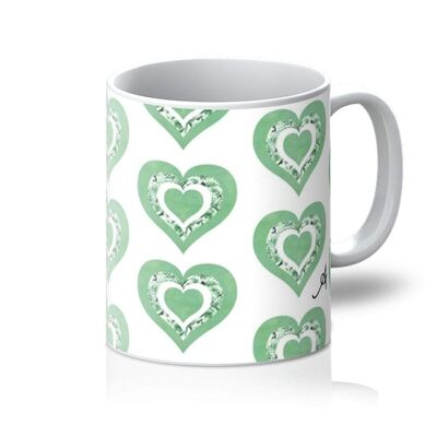 Textured Roses Love Mint Amanya Design Mug_11oz