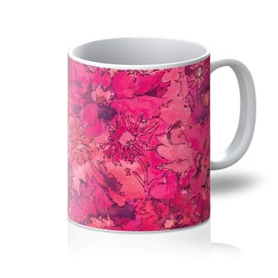 Watercolour Daisies Pink Amanya Design Mug_11oz