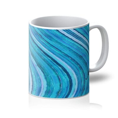 Watercolour Waves Blue Amanya Design Mug_11oz
