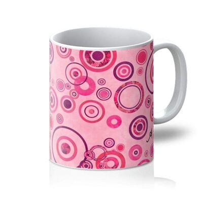 Watercolour Circles Pink Amanya Design Mug_11oz