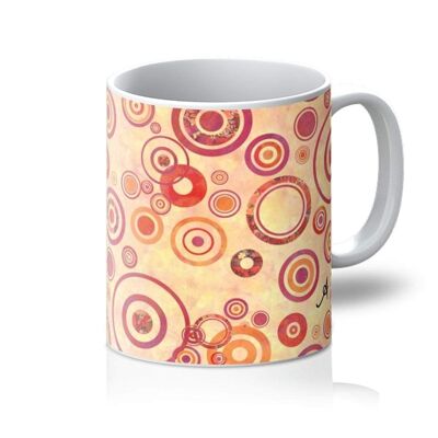 Watercolour Circles Red Amanya Design Mug_11oz