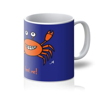 Mr Crabby Feed Me! Amanya Design Mug Blue_11oz