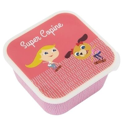 Snack box - Coral and pink skate dog - Team Kids School