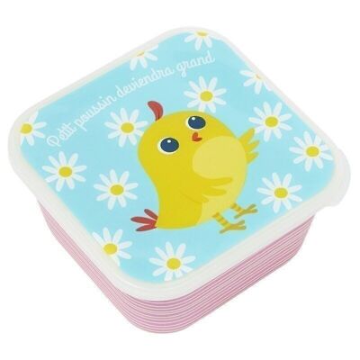 Snack box - Pink and blue chick - Team Kids School