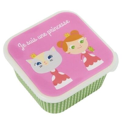 Caja de refrigerios - Gato princesa rosa y verde - Team Kids School