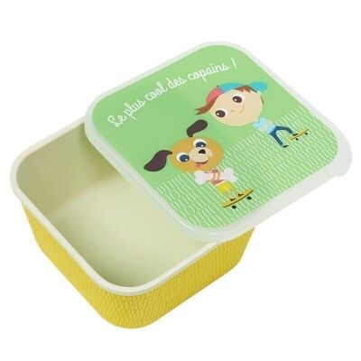 Snack box - Green and yellow skate dog - Team Kids School