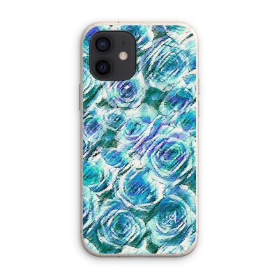 Textured Roses Blue Amanya Design Eco Phone Case iPhone 12