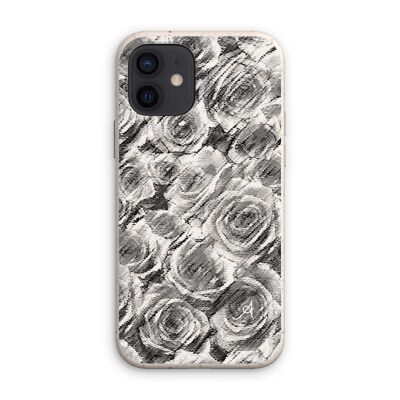 Textured Roses Monochrome Amanya Design Eco Phone Case iPhone 12