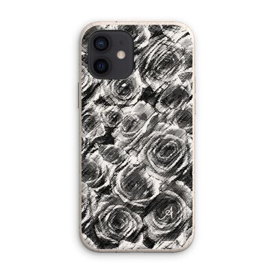 Textured Roses Black Amanya Design Eco Phone Case iPhone 12
