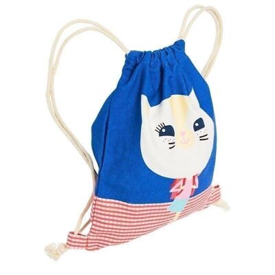 Backpack - Blue and Red Cat - Team Kids School