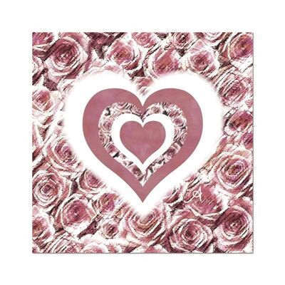 Textured Roses Love & Background Dusky Pink Amanya Design Fine Art Print_12"x12"