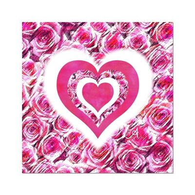 Textured Roses Love & Background Pink Amanya Design Fine Art Print_12"x12"