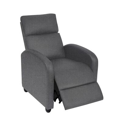 Sofá Reclinable con Respaldo Alto y reposapiés acolchado regulable Tejido Gris