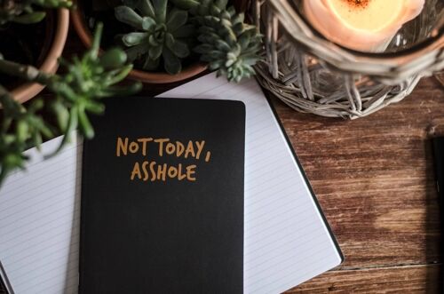 SWEARY FOILED NOTEBOOK / Not Today Assh*le