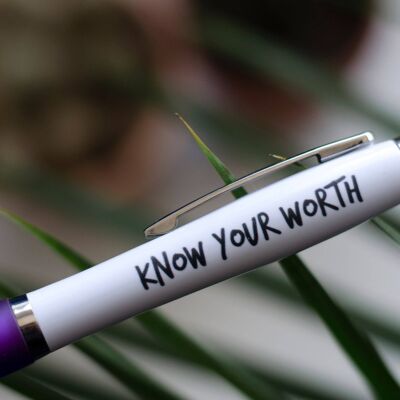 SWEARY PENS / Know Your Worth / Funny Rude Pens