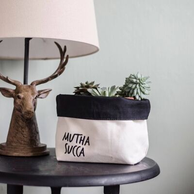SWEARY PLANTS Mutha Succa / canvas plant pot holder
