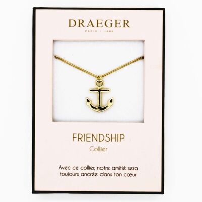 Navy anchor golden necklace