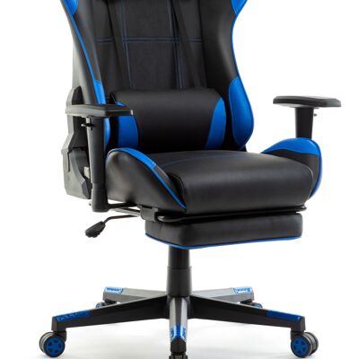 IWMH Rally Gaming Racing Chair Leather with Adjustable Armrest BLUE