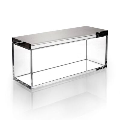 Jewellery Box, SILVER CHEST, 17,5 cm x 6 cm, Clear / Silver