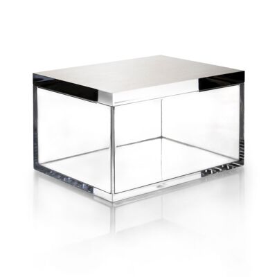 Jewellery Box, Rectangular, SILVER CHEST, 12 x 8,5 cm,  Clear /  Silver