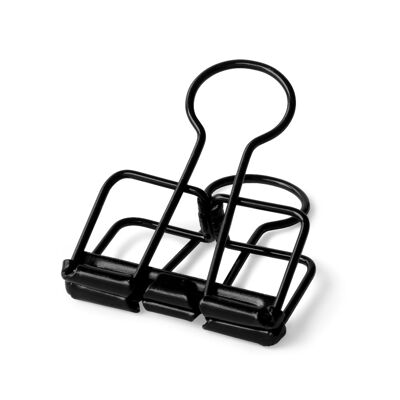 Clips plegables, juego de 10, CLIPS DE ALAMBRE MEDIANO 32 mm, Deskstore, negro