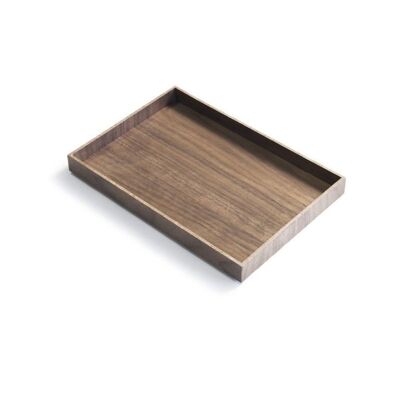 Plateau de rangement empilable, ORDER MEDIUM, 23,3 x 16 x H 2 cm, Noyer