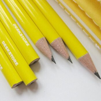 Crayons, Lot de 5, DESKSTORE, H 17,5 cm, Jaune 1