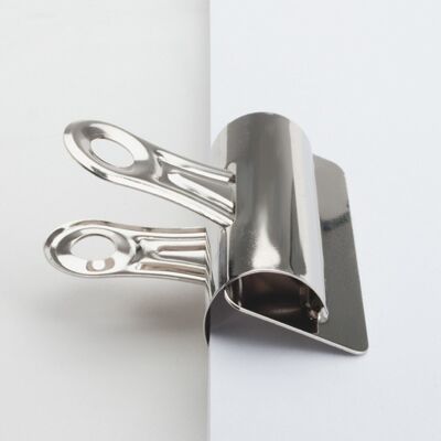 Büroklammern, Metall, 2er-Set, BOSTON XXL, 6,5 cm, Silber