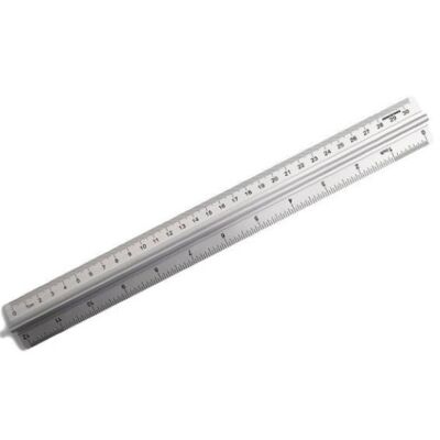 Righello, alluminio, 30 cm / 12 pollici, DESKSTORE GRIP, argento