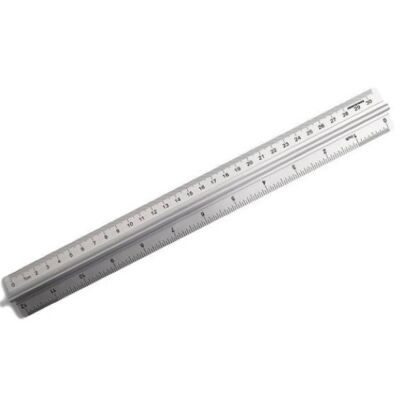 Ruler, Aluminium, 30 cm / 12 inch, DESKSTORE GRIP,  Silver