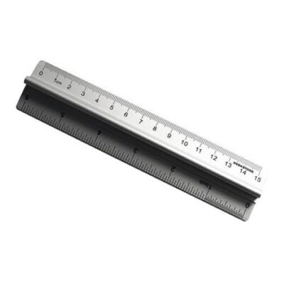 Lineal, Aluminium, 15 cm / 6 Zoll, DESKSTORE GRIP, Silber