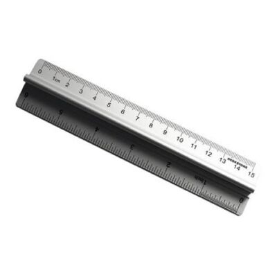 Ruler, Aluminium, 15cm / 6 inch, DESKSTORE GRIP,  Silver