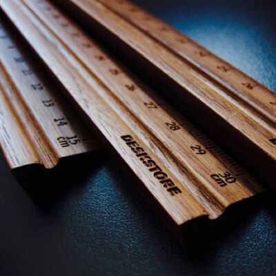 Ruler, Walnut, 30 cm, DESKSTORE SIZE, Brown