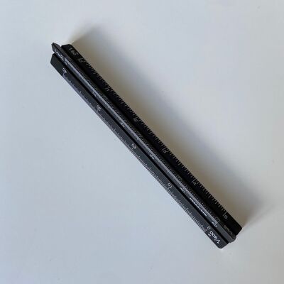 Triangular Ruler, Short, DESKSTORE SCALE, 10 cm, Black