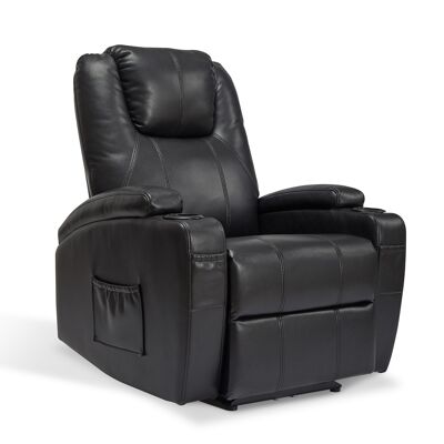 Sofá de masaje de cuero eléctrico IWMH, sillón funcional con calefacción