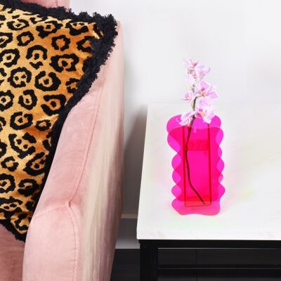Vase abstrait rose fluo